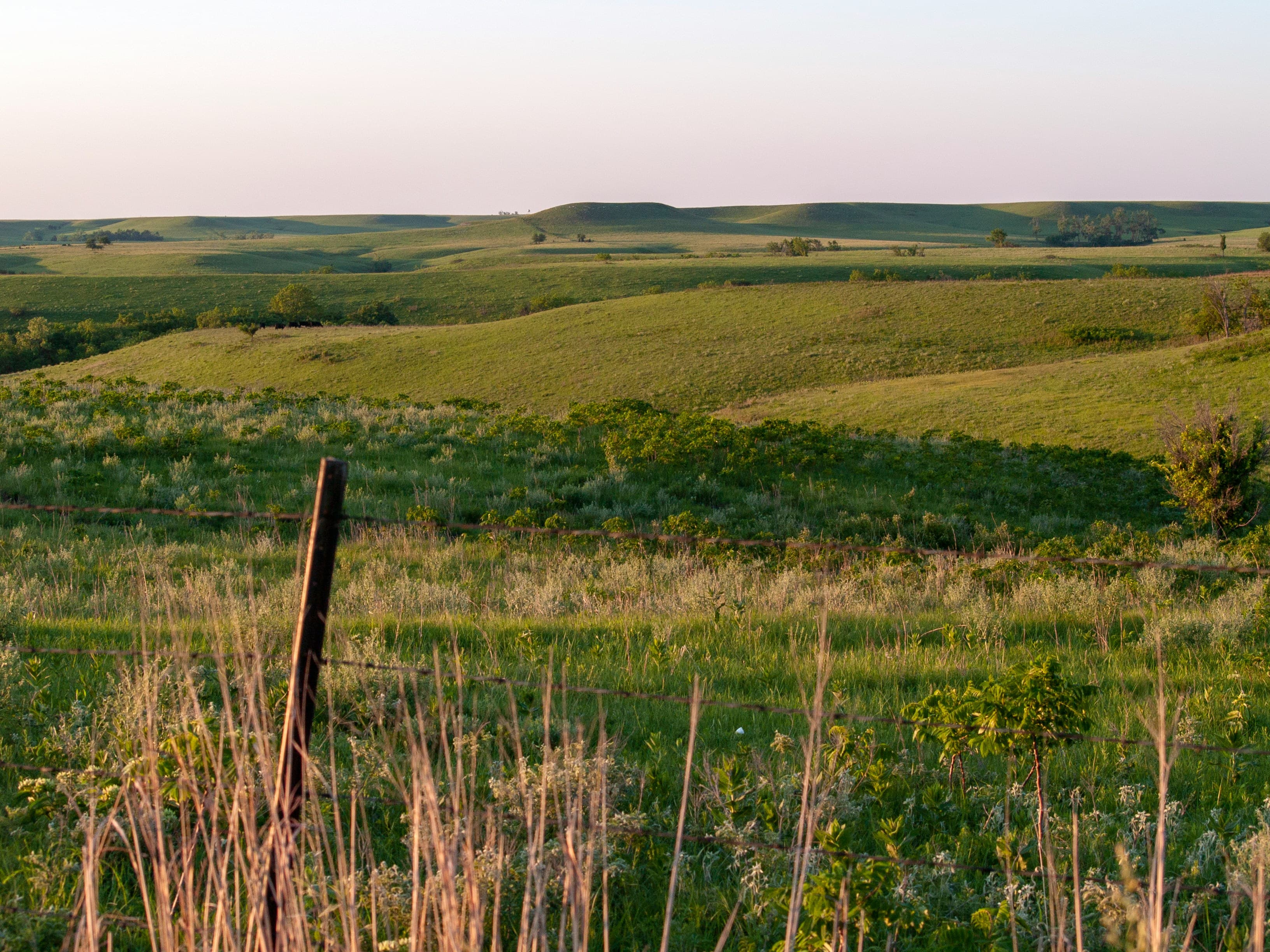 Scenic Kansas landscape near Wichita during sunset by Mary H
