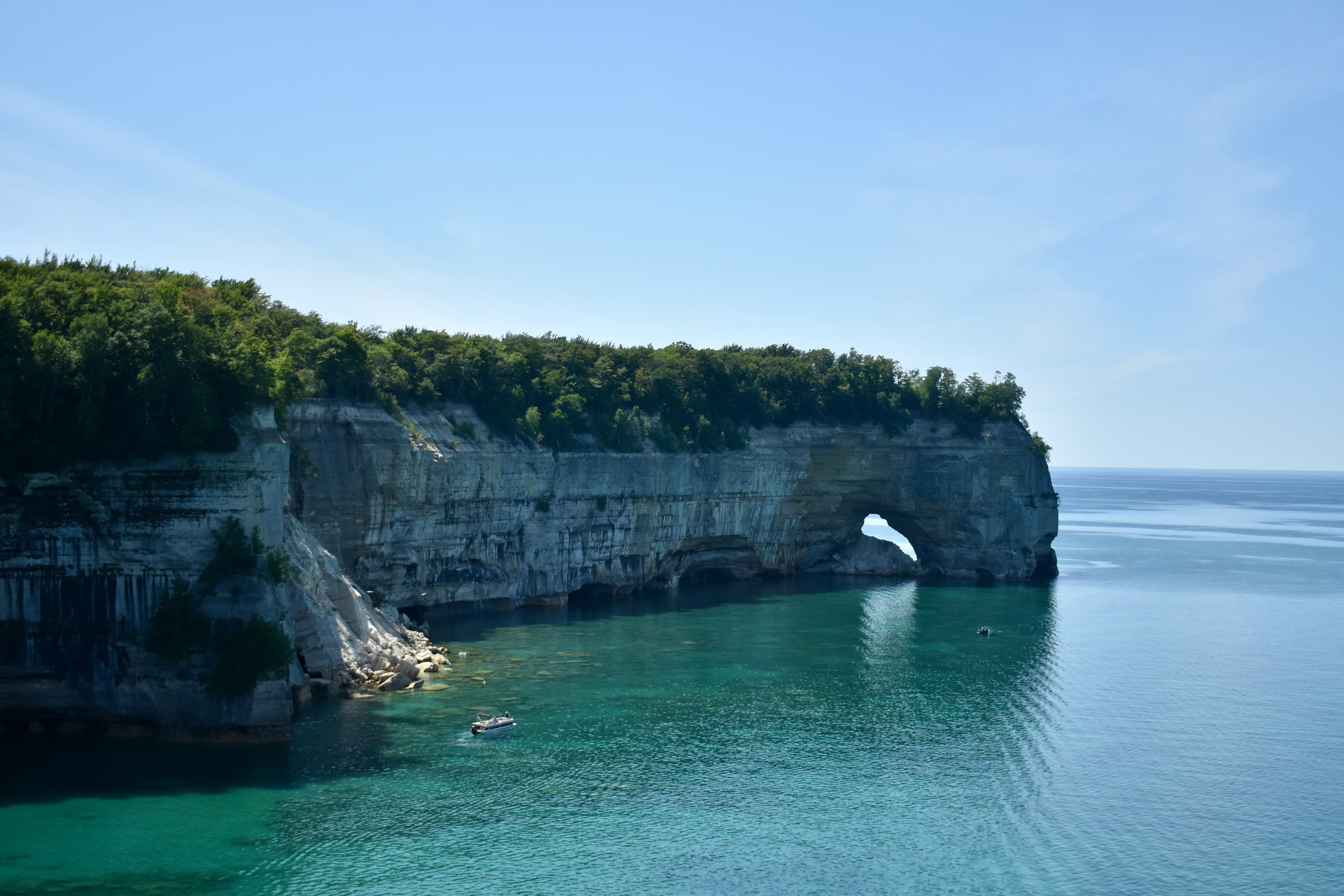 Scenic sunset over Lake Michigan shoreline at Sleeping Bear Dunes