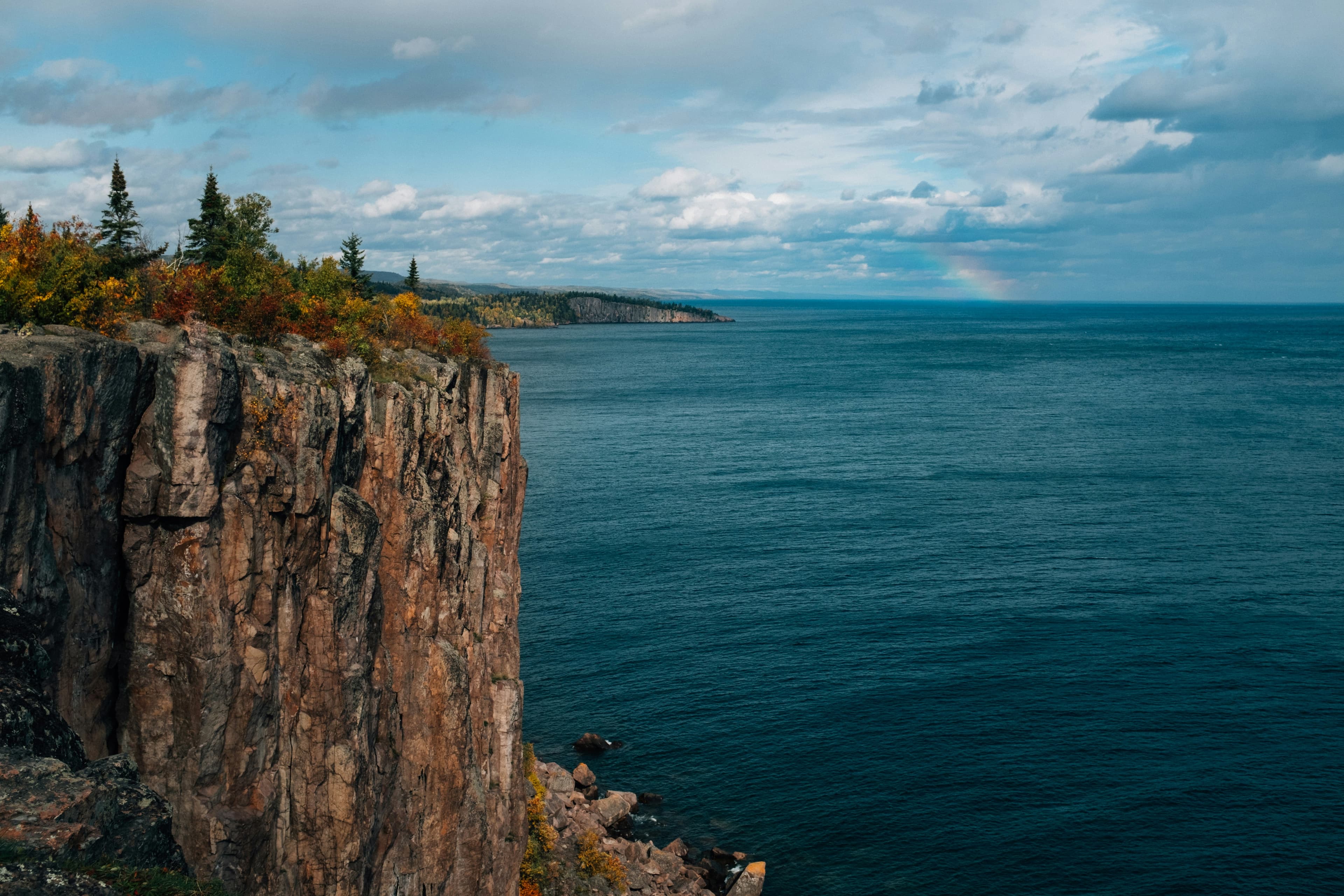 Hiking trail through Minnesota's North Shore forests near Duluth