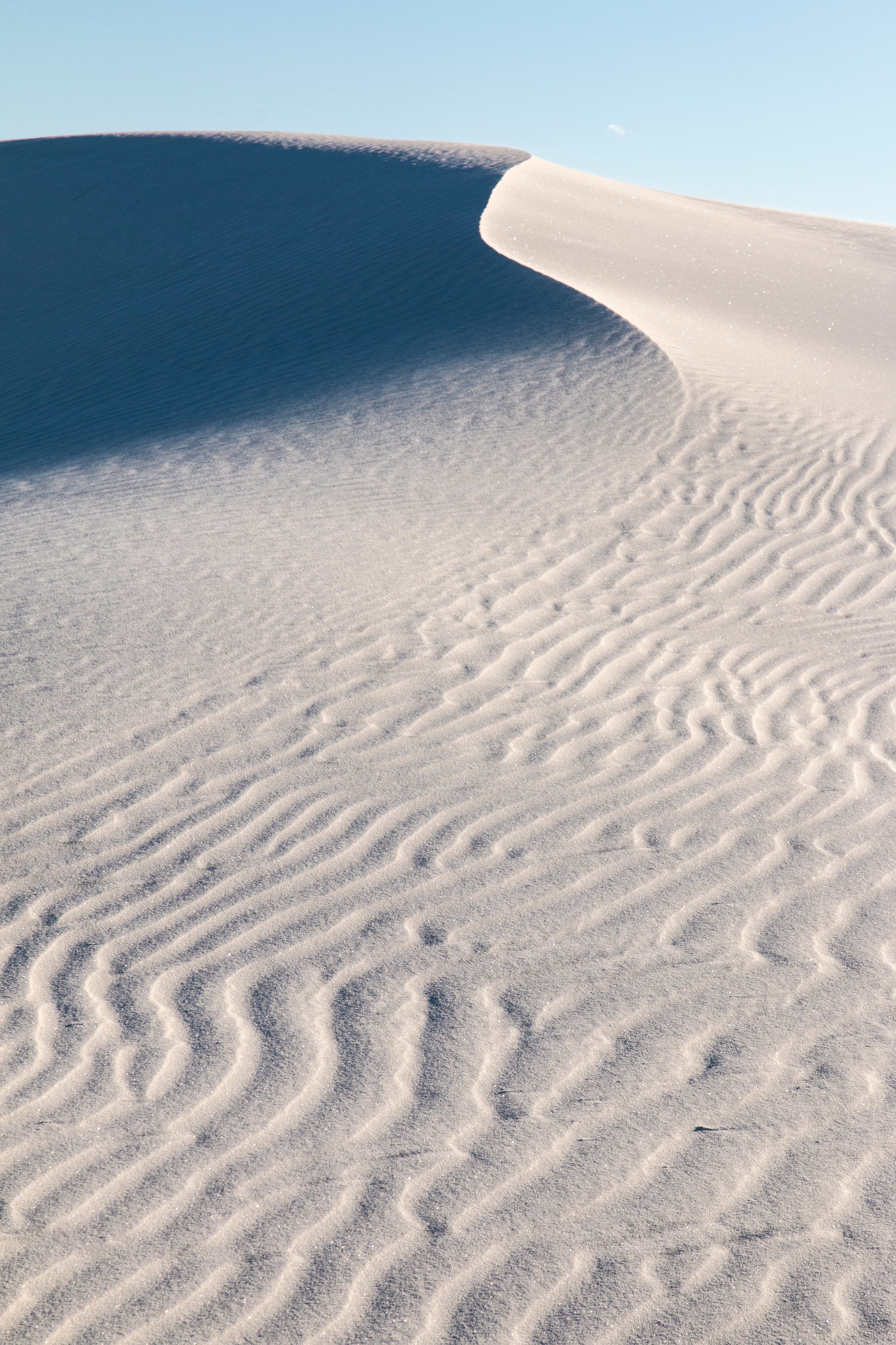 Close up view of ripples on a dune.