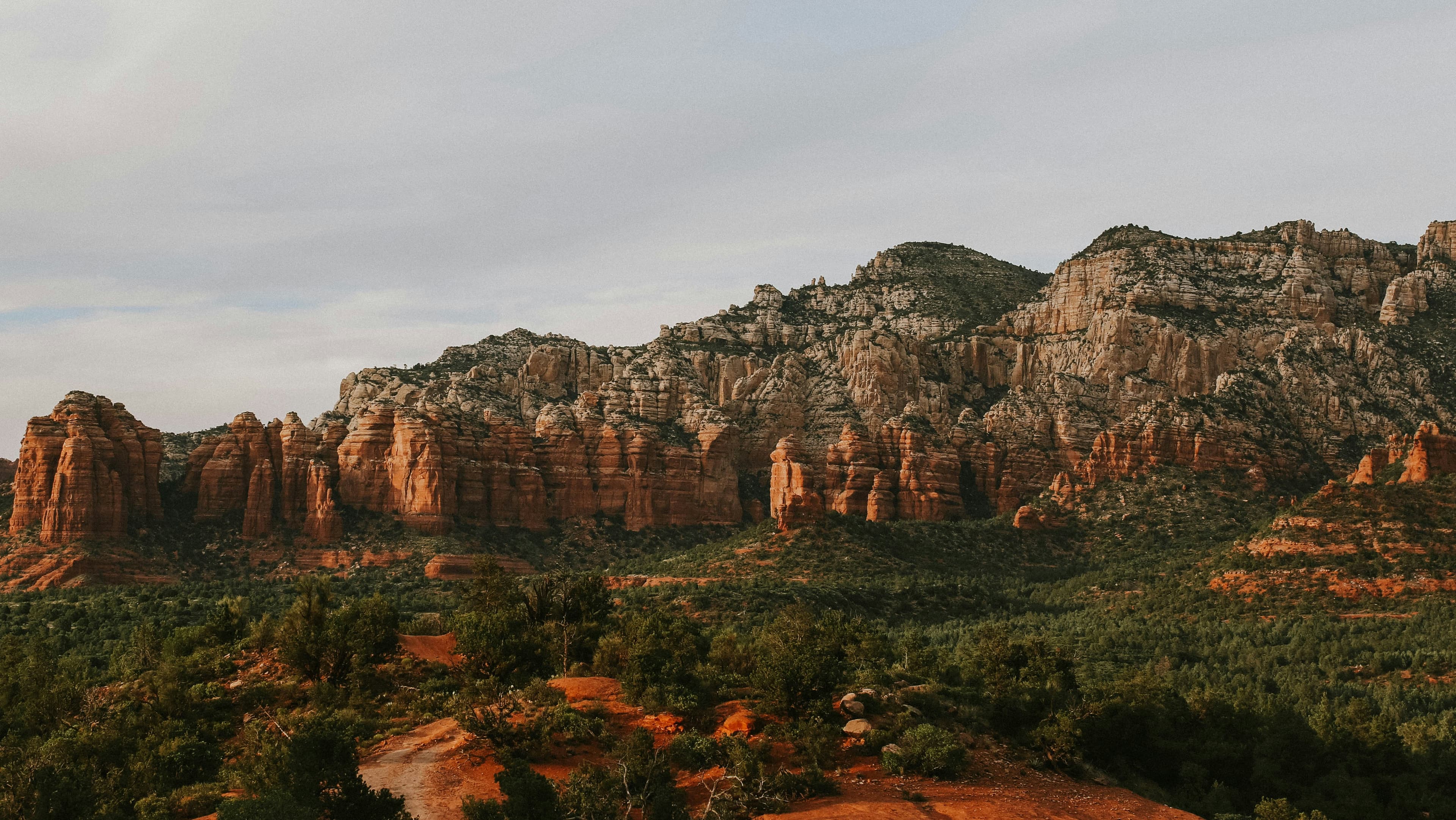 Sedona Arizona red rock formations at sunset