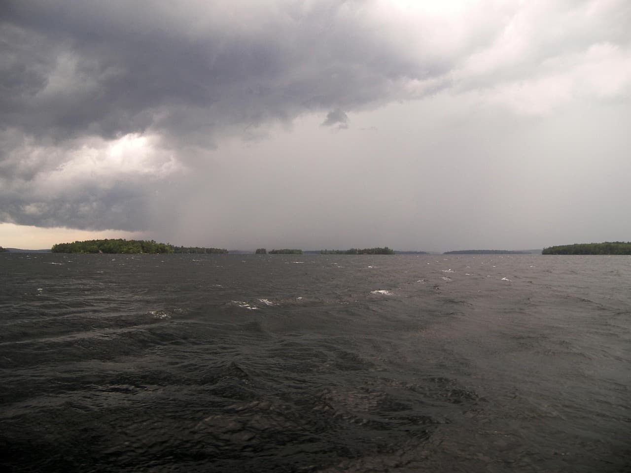 Stormy weather over Lake Winnipesaukee in New Hampshire