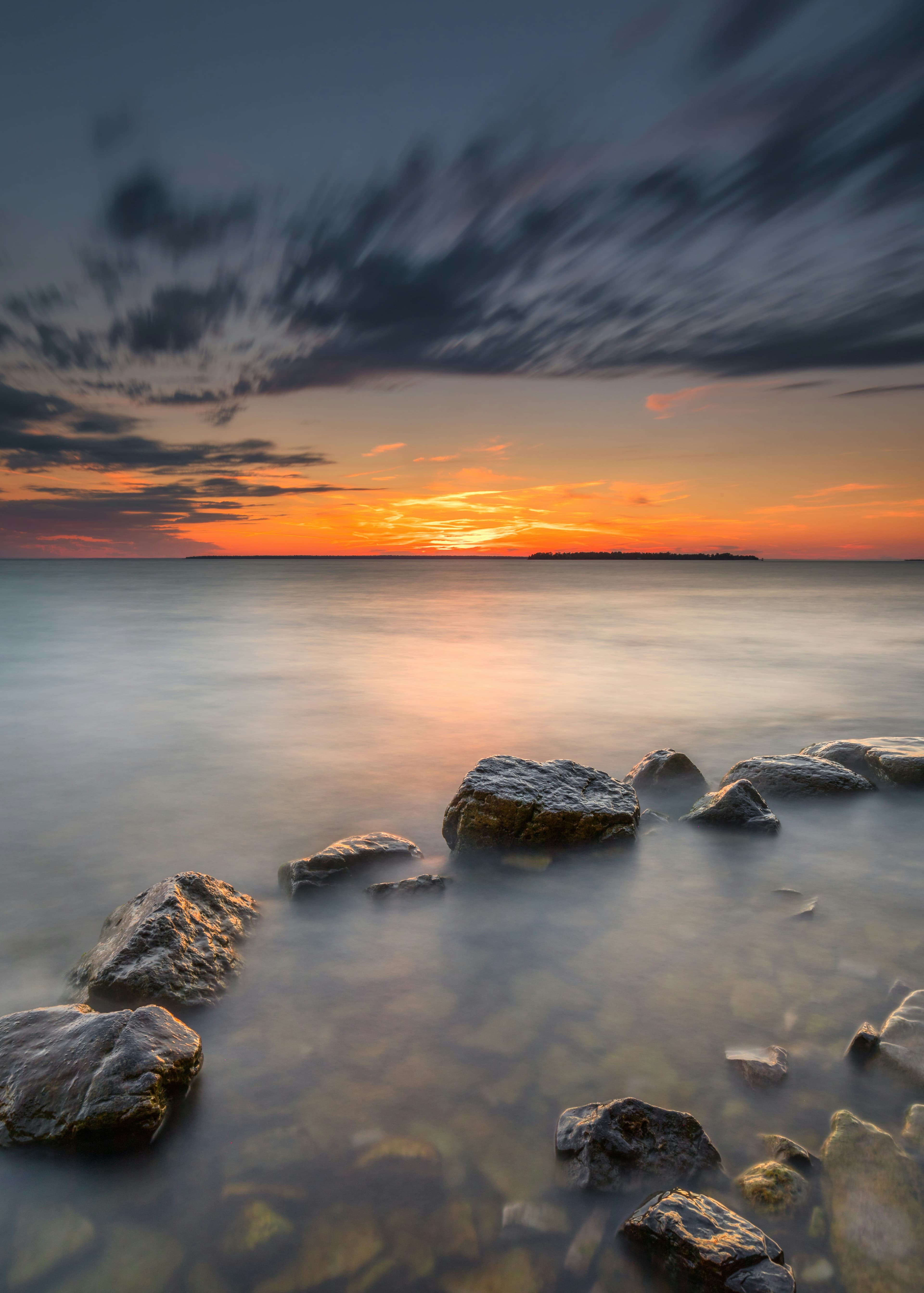 Serene Lake Michigan shoreline in Wisconsin's Door County