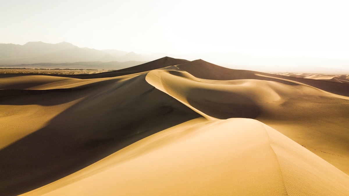 Desert landscape with sand dunes at Death Valley